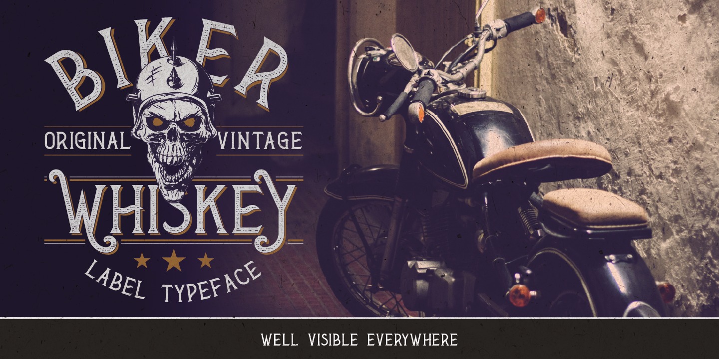 Ejemplo de fuente Biker Whiskey #6